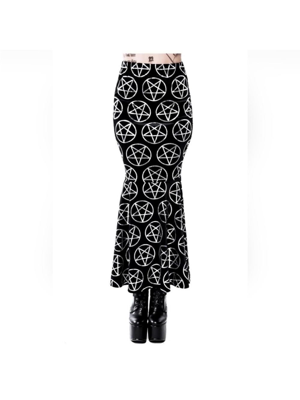 Killstar Rhiannon Pentagram Velvet Mermaid Maxi Skirt | Rare Sold Out | Large